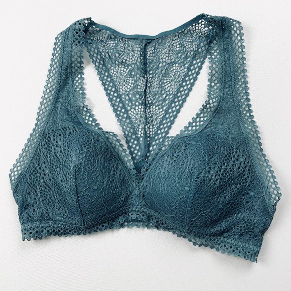 NWOT VICTORIA’S SECRET Plunging Eyelet Lacy Racer Bralette - Picture 4 of 11